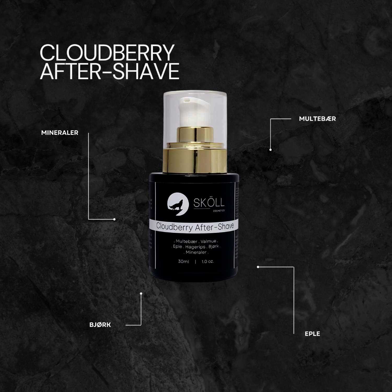 Sköll Cosmetics Cloudberry Aftershave naturlig aftershave menn