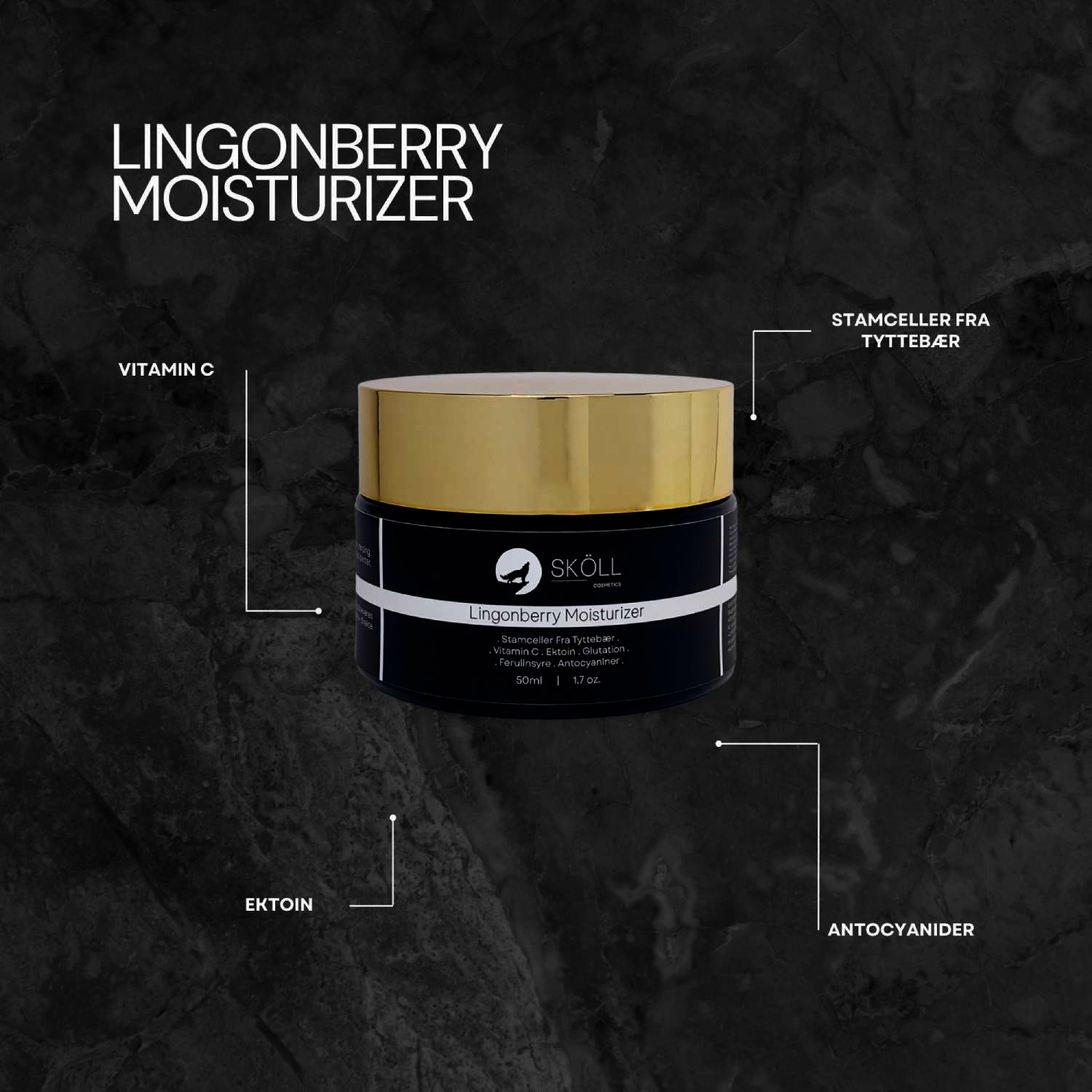 Sköll Cosmetics Lingonberry Moisturizer naturlig fuktighetskrem menn