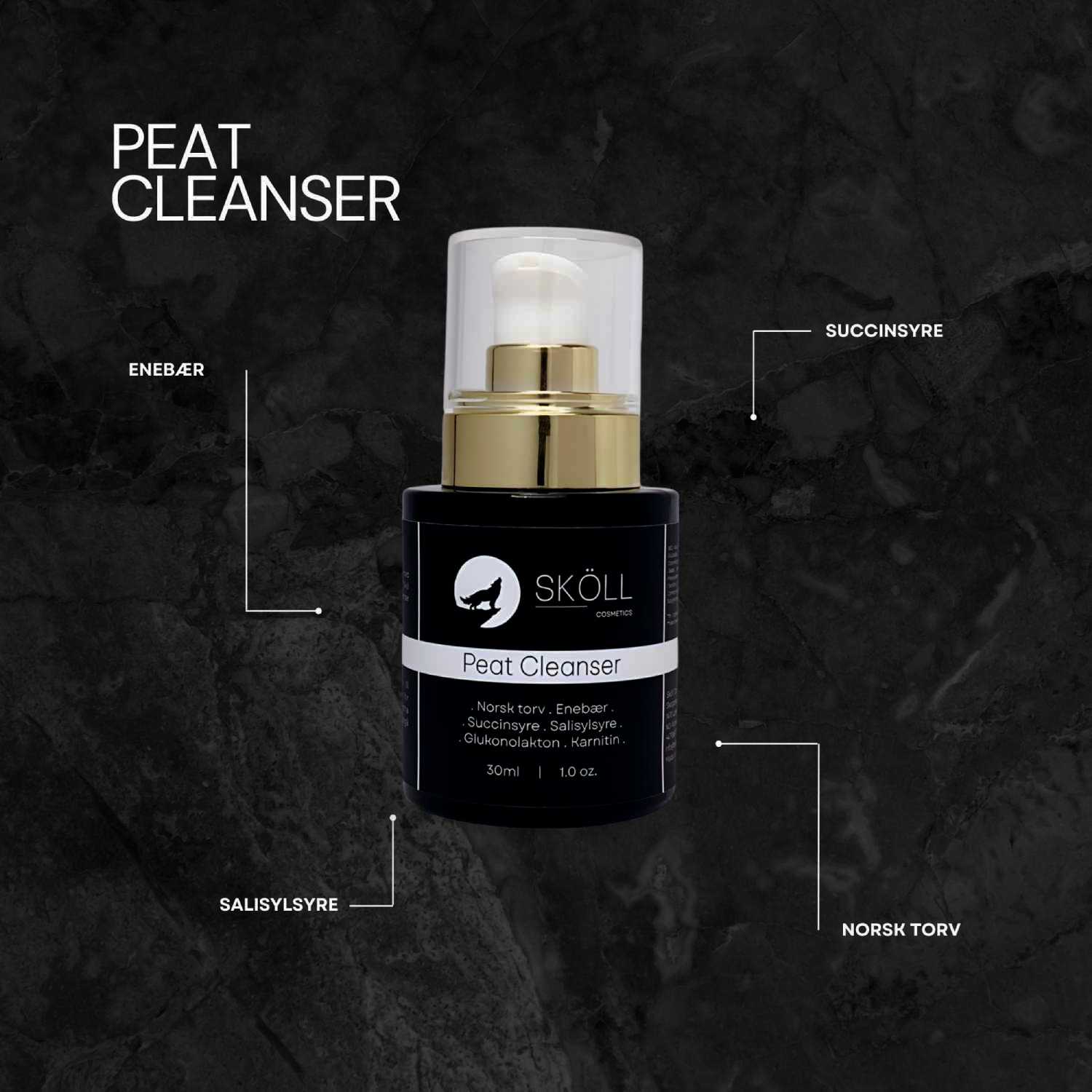 Sköll Cosmetics Peat Cleanser naturlig ansiktsrens menn