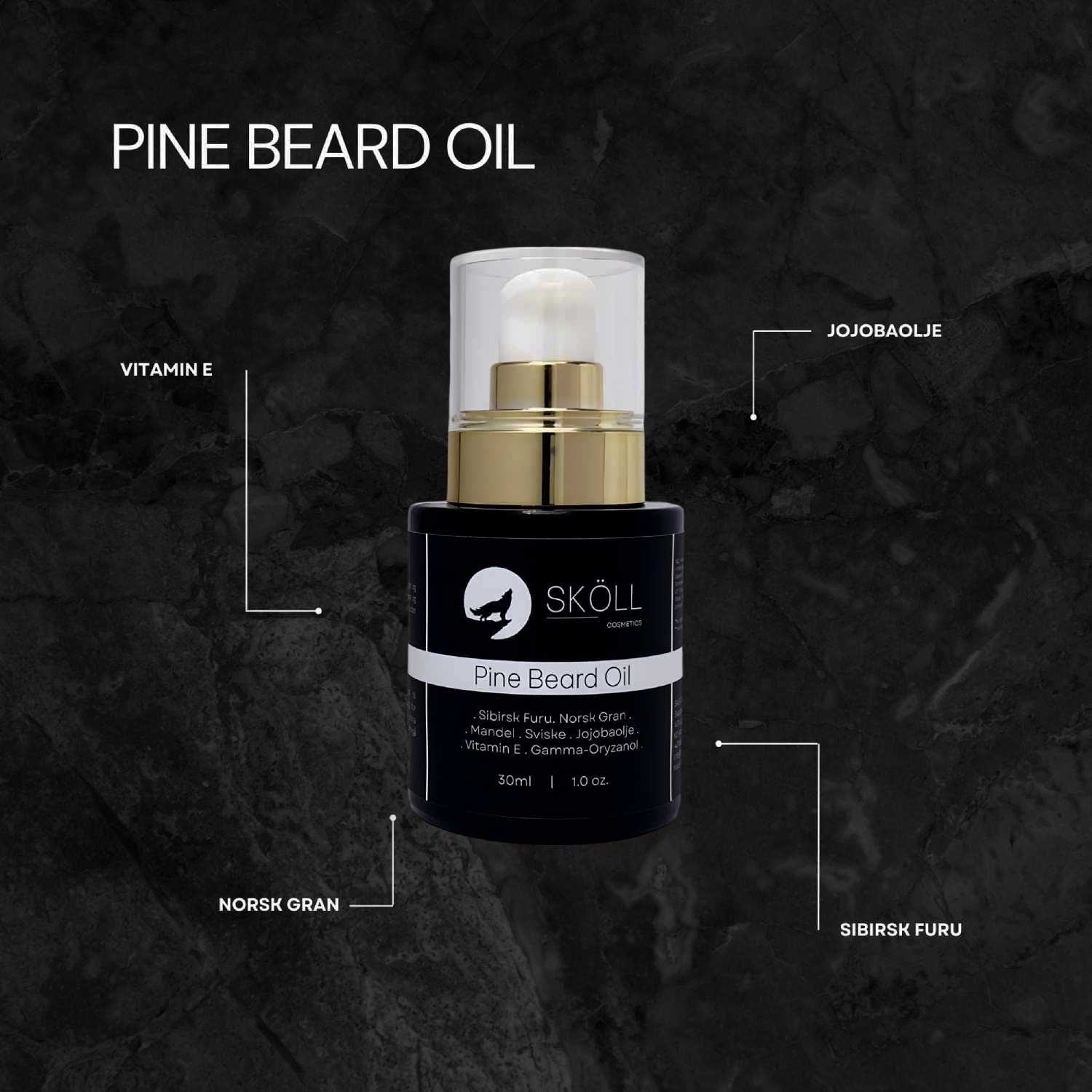 Sköll Cosmetics Pine Beard Oil naturlig skjeggolje